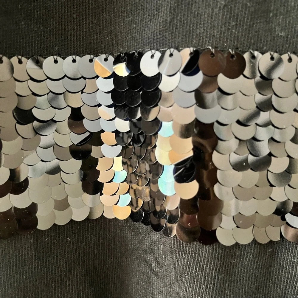 MaxMara Black Sequin Blouse with 3/4 Sleeves - Picture 4 of 9